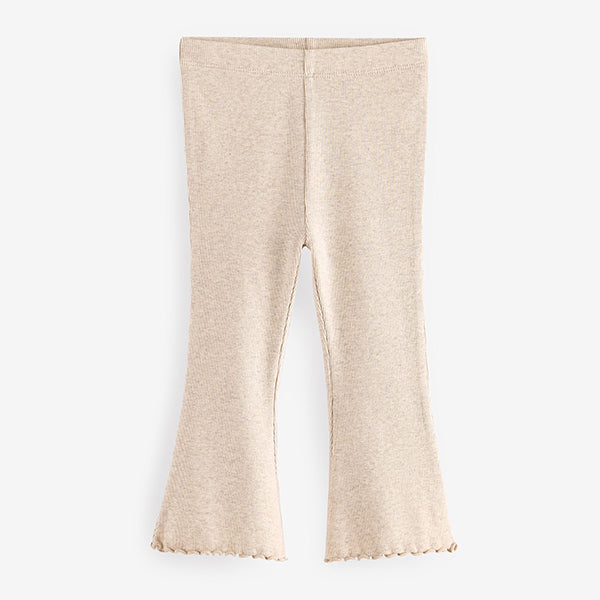 Oatmeal Cream Rib Flare Leggings (3mths-6yrs)