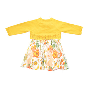 Yellow Ochre Dress and Cardigan Set (0-18mths)
