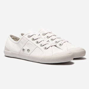 OPIACE Women's Comfort Tennis Shoes In White Canvas