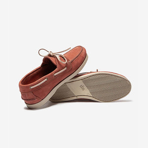 PHENIS Men's Boat Shoes Grip Sole Leather Brick