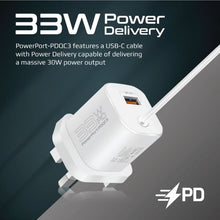 Load image into Gallery viewer, PROMATE 33W Super Speed Wall Charger with Quick Charge 3.0 &amp; USB-C Power Delivery
