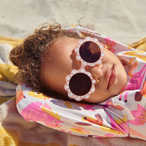 Peach Pink Flower Sunglasses