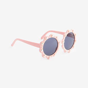 Peach Pink Flower Sunglasses