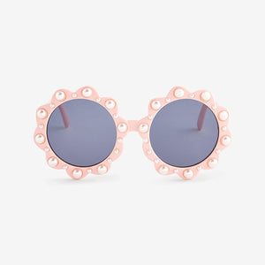 Peach Pink Flower Sunglasses