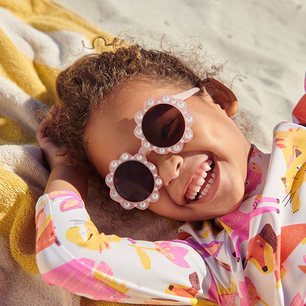 Peach Pink Flower Sunglasses