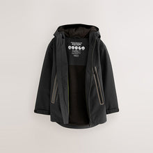 Load image into Gallery viewer, Black Waterproof Fleece Hooded Lined Jacket (3-12yrs)
