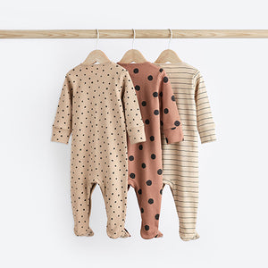 Neutral Baby 100% Cotton Sleepsuits 3 Pack (0mths-2yrs)
