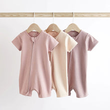 Load image into Gallery viewer, Pale Pink 3 Pack Two Way Zip Baby Romper (0mths-18mth)
