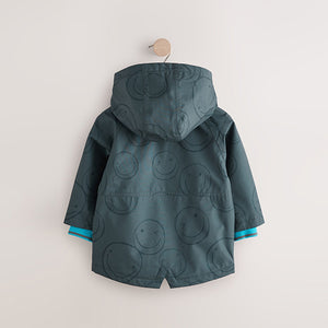 Black Fleece Lined Waterproof Coat