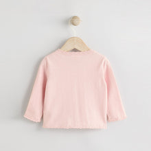 Load image into Gallery viewer, Butterfly Embroidered Pink Knitted Baby Cardigan
