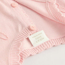 Load image into Gallery viewer, Butterfly Embroidered Pink Knitted Baby Cardigan
