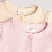 Load image into Gallery viewer, Pink/Neutral 100% Cotton Cardigans 2 Pack (0mths-2yrs)
