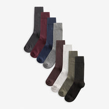 Load image into Gallery viewer, Core Grey/Green/Red 8 Pack Embroidered Lasting Fresh Socks
