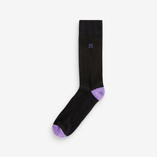 Load image into Gallery viewer, Black Bright Heel 5 Pack Cushioned Sole Comfort Socks
