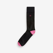 Load image into Gallery viewer, Black Bright Heel 5 Pack Cushioned Sole Comfort Socks
