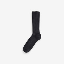 Load image into Gallery viewer, Black Ribbed Socks 5 Pack
