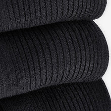 Load image into Gallery viewer, Black Ribbed Socks 5 Pack
