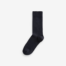 Load image into Gallery viewer, Navy Blue Marl 5 Pack Embroidered Lasting Fresh Socks
