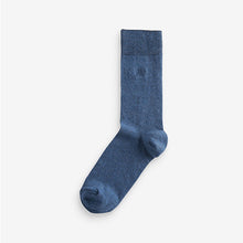 Load image into Gallery viewer, Navy Blue Marl 5 Pack Embroidered Lasting Fresh Socks
