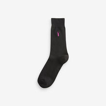 Load image into Gallery viewer, Black 8 Pack Multi Stag Lasting Fresh Embroidered Socks
