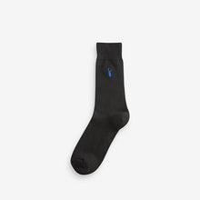 Load image into Gallery viewer, Black 8 Pack Multi Stag Lasting Fresh Embroidered Socks
