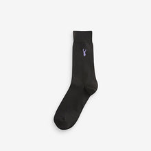 Load image into Gallery viewer, Black 8 Pack Multi Stag Lasting Fresh Embroidered Socks
