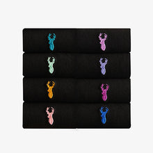Load image into Gallery viewer, Black 8 Pack Multi Stag Lasting Fresh Embroidered Socks
