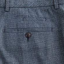 Load image into Gallery viewer, Blue Regular Fit Trimmed Textured Suit Trousers
