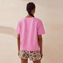 Load image into Gallery viewer, Pink Animal 100% Cotton Short Pyjamas Set
