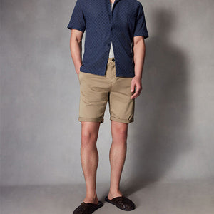 Stone Slim Fit Premium Laundered Stretch Chino Shorts