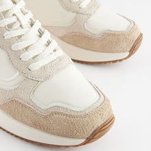 Load image into Gallery viewer, White Forever Comfort® Suede Stitch Detail Chunky Trainers
