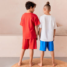 Load image into Gallery viewer, Red/White Gamer and Football Short Pyjamas 2 Pack
