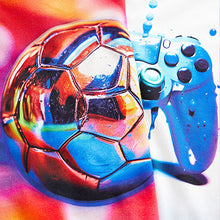 Load image into Gallery viewer, Red/White Gamer and Football Short Pyjamas 2 Pack
