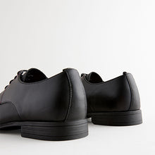 Load image into Gallery viewer, Black Slim Square Embossed Derby Shoes
