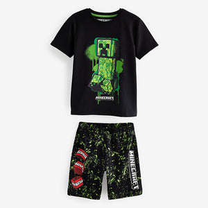 Green/Black Minecraft Short Pyjamas 3 Pack