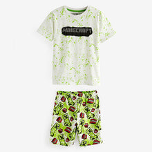 Load image into Gallery viewer, Green/Black Minecraft Short Pyjamas 3 Pack
