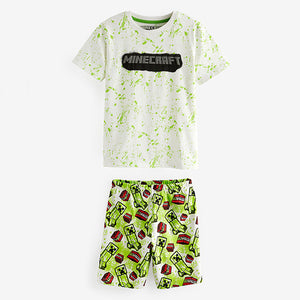 Green/Black Minecraft Short Pyjamas 3 Pack