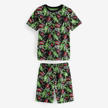Load image into Gallery viewer, Green/Black Minecraft Short Pyjamas 3 Pack
