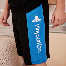 Load image into Gallery viewer, Blue/Black Playstation 100% Cotton Short Pyjamas 2 Pack
