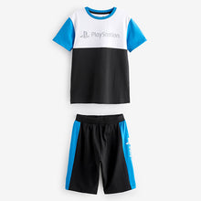Load image into Gallery viewer, Blue/Black Playstation 100% Cotton Short Pyjamas 2 Pack
