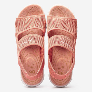 JAZKNIT Women's sandals knitted pink recycled textile