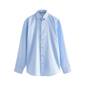 Blue Regular Fit Easy Care Textured Single Cuff Smart Shirt