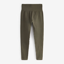 Load image into Gallery viewer, Khaki Green Ribbed Seamless High Waist Leggings
