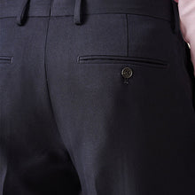 Load image into Gallery viewer, Navy Blue Slim Fit Textured Suit Trousers
