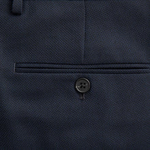 Load image into Gallery viewer, Navy Blue Slim Fit Textured Suit Trousers
