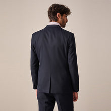 Load image into Gallery viewer, Navy Blue Slim Fit Textured Suit Jacket
