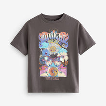 Load image into Gallery viewer, Charcoal Grey Oversized Embellished 100% Cotton Graphic T-Shirt
