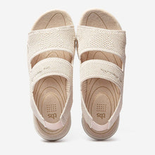 Load image into Gallery viewer, JAZKNIT Women&#39;s sandals knitted upper recycled textile beige
