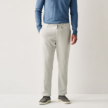 Load image into Gallery viewer, Grey Light Linen Viscose Drawstring Trousers
