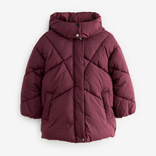 Load image into Gallery viewer, Burgundy Red Shower Resistant Padded Coat (3-12yrs)
